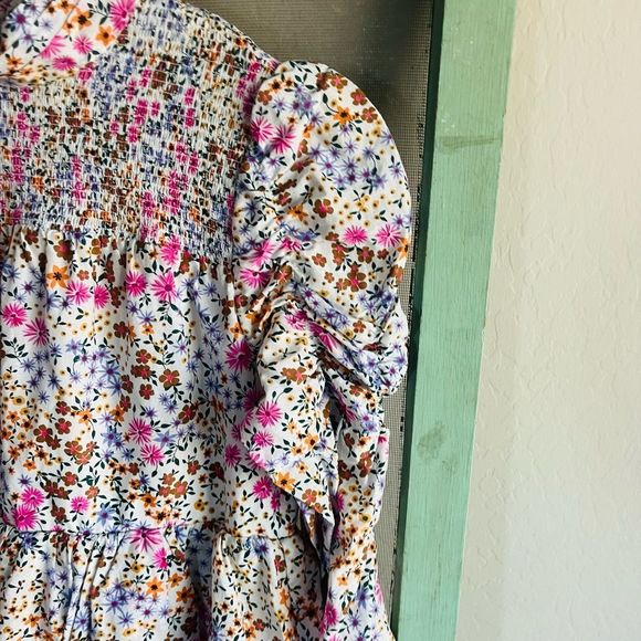 MUNTHE Womens Correct Smocked Floral Mini Dress Size 6 - Picture 12 of 16